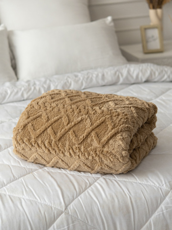 Ромбики(корица) плед велсофт