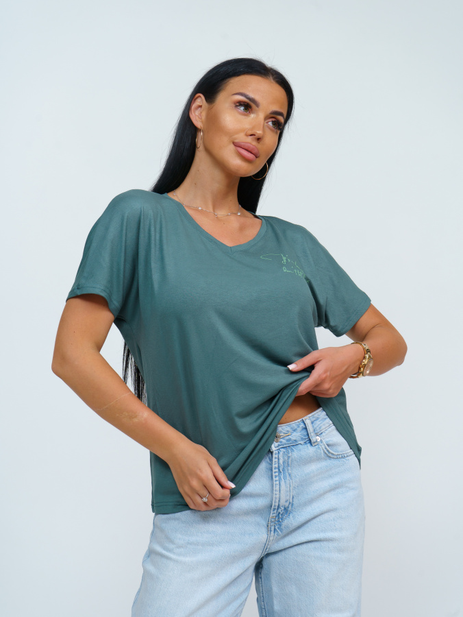 Оксана(зеленый) футболка