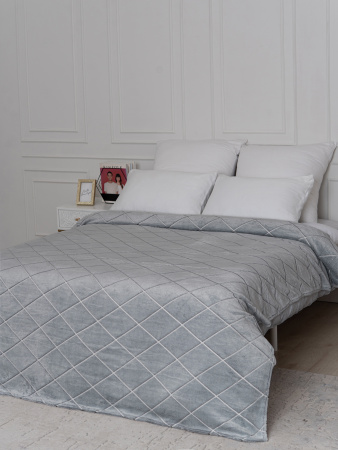 Клетка(платина) плед велсофт