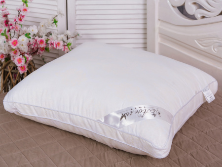 Подушка "ШЕЛК" тик на молнии леб.пух