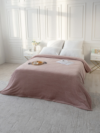 Мозаика(сухая роза) плед велсофт