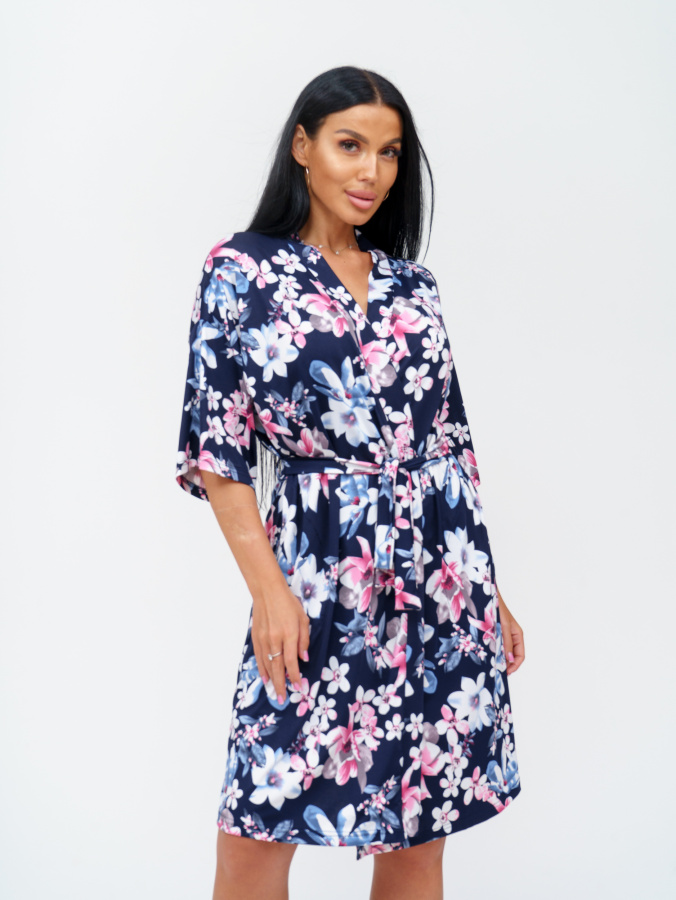 Токио(синий) халат