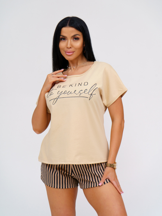 Полоса Ш(бежевый) пижама