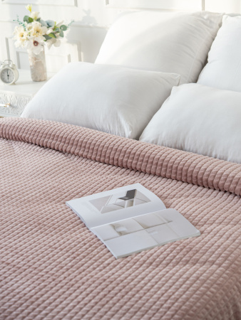 Мозаика(сухая роза) плед велсофт