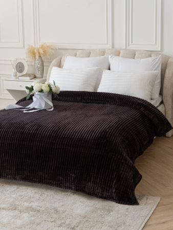 Вертикаль(баклажан) плед велсофт