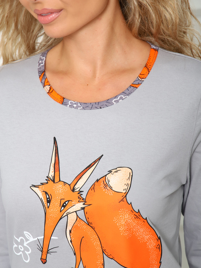 Хитрый лис(серый) лонгслив+брюки