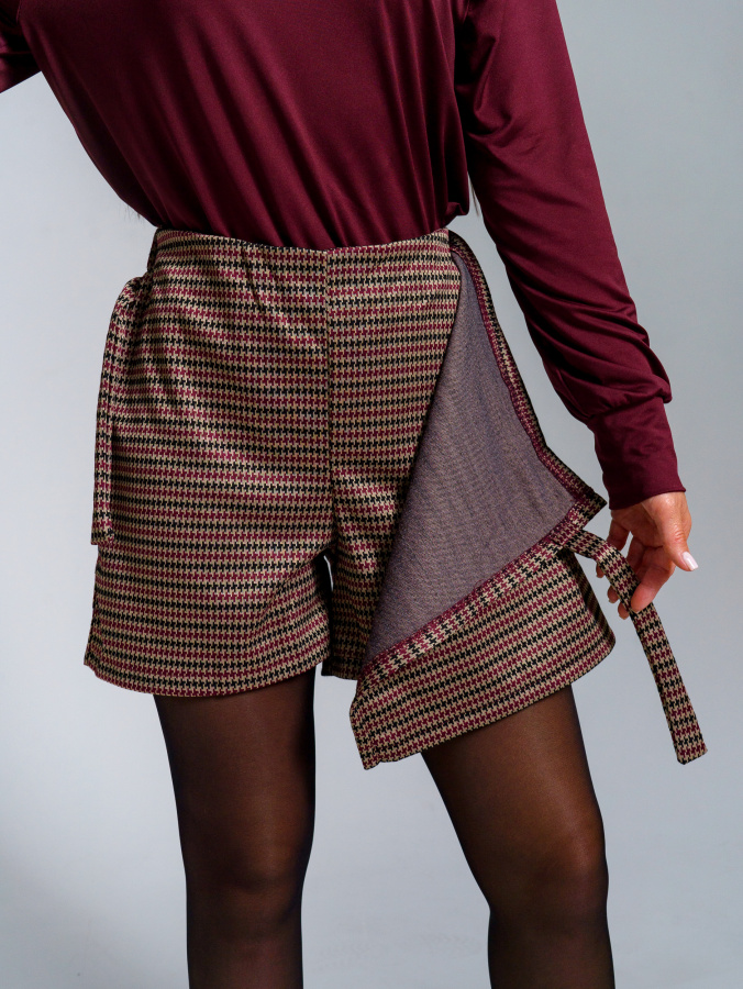 Джульетта (бордо) юбка-шорты