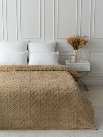 Ромбики(корица) плед велсофт