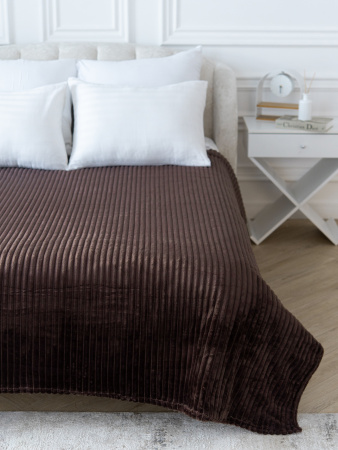 Вертикаль(шоколад) плед велсофт