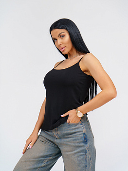 Леди топ (чёрный)  р.56, 95% вискоза, 5% лайкра