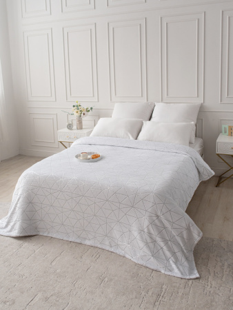 Витражи(белый) плед велсофт