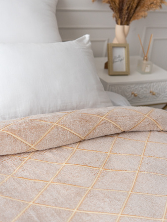 Клетка(песчаное облако) плед велсофт