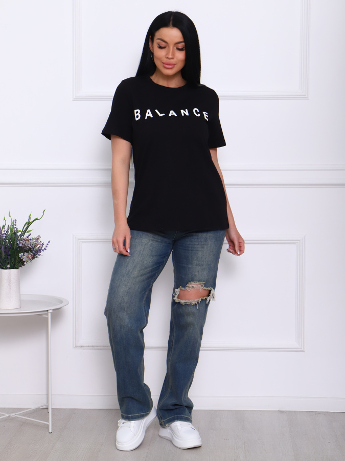 Баланс(чёрный) футболка женская