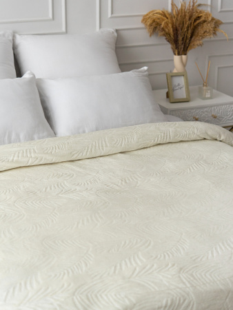 Веточки(сливки) плед велсофт