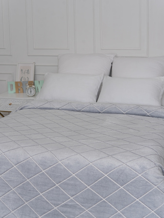 Клетка(пепел) плед велсофт