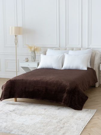 Вертикаль(шоколад) плед велсофт