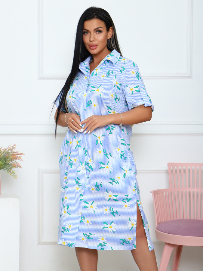 Батист(ромашка) халат-рубашка