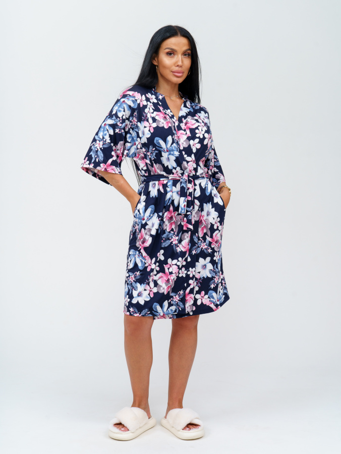 Токио(синий) халат