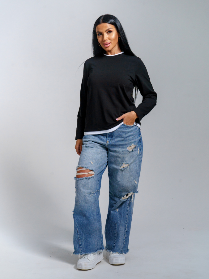 Рига(черный) лонгслив