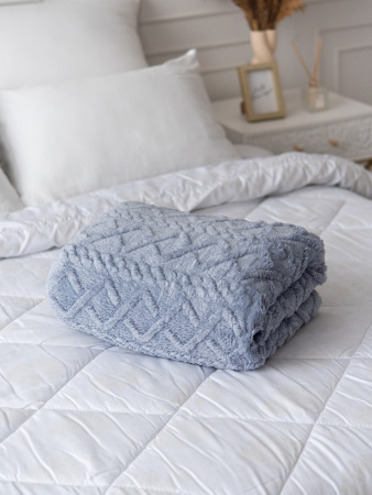 Ромбики(глициния) плед велсофт