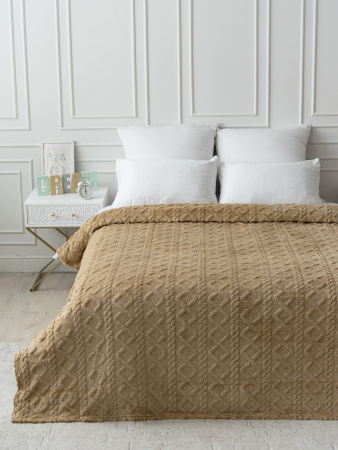 Ромбики(корица) плед велсофт