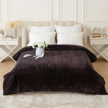 Вертикаль(баклажан) плед велсофт