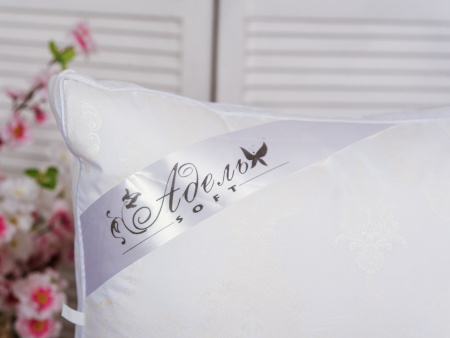 Подушка "ШЕЛК" тик на молнии леб.пух