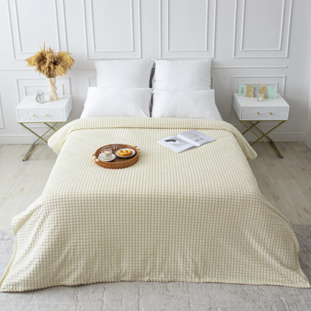 Мозаика(песочный)(однотон) плед велсофт