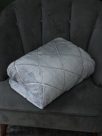 Клетка(платина) плед велсофт