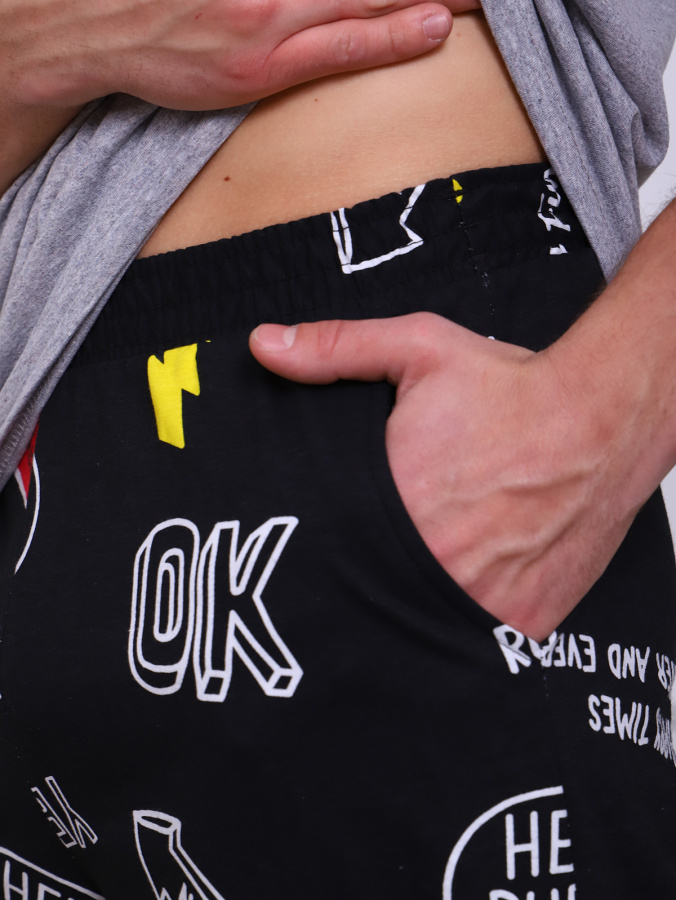 Молния (серый) комплект (футболка+брюки)