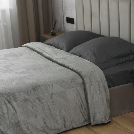 Графика(графит) плед велсофт