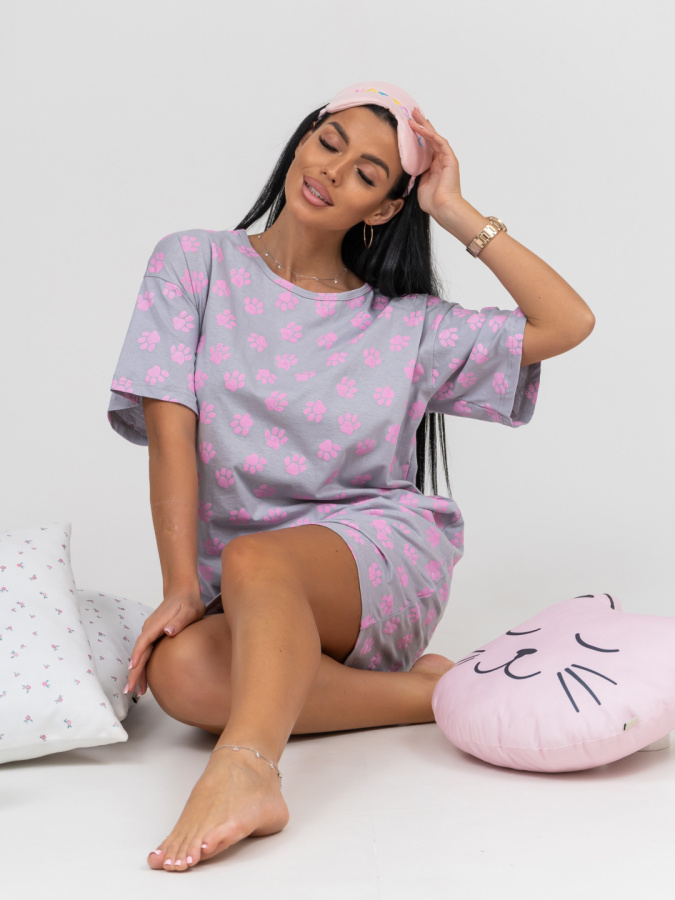 Алина (серый) сорочка ночная