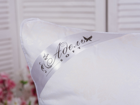 Подушка "ШЕЛК" тик на молнии леб.пух