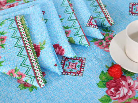 Скатерть "Шиповник" рогожка