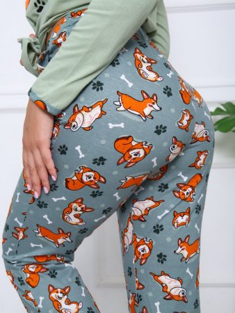 Корги плюс(олива) лонгслив+брюки