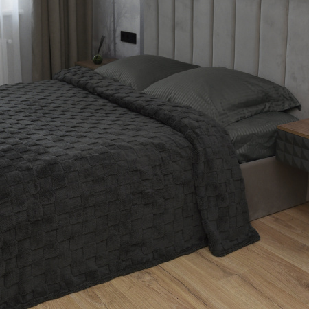 Домино(серый) Плед велсофт