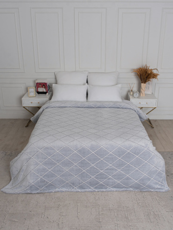 Клетка(пепел) плед велсофт