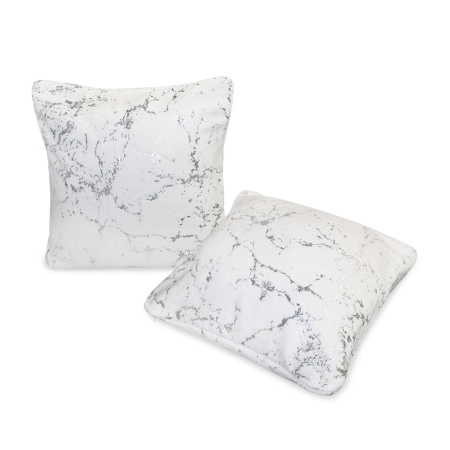 Мрамор(бел) наволочка декор. велсофт