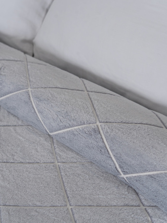 Клетка(пепел) плед велсофт