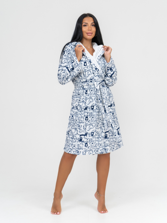 Киса(индиго) халат