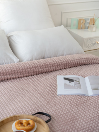 Мозаика(сухая роза) плед велсофт