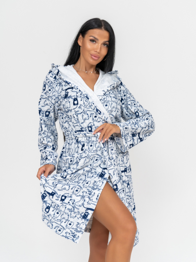 Киса(индиго) халат