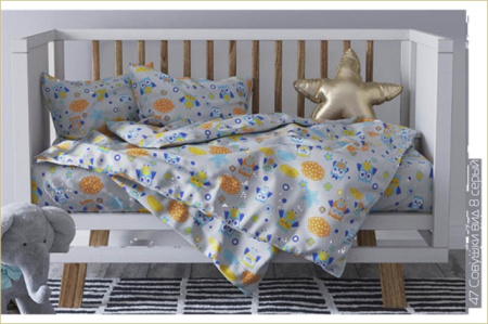 Совушки(серый) КПБ бязь детский