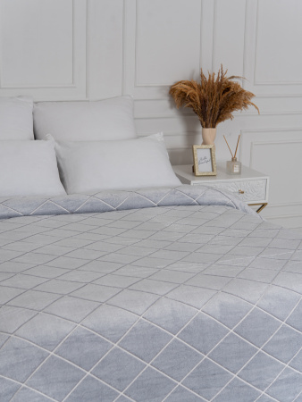 Клетка(пепел) плед велсофт