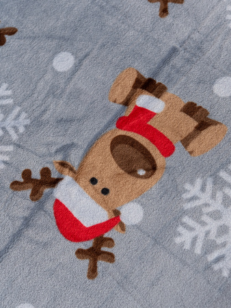 Веселые олени Плед велсофт