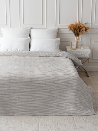 Океан(дымчато-серый) плед велсофт