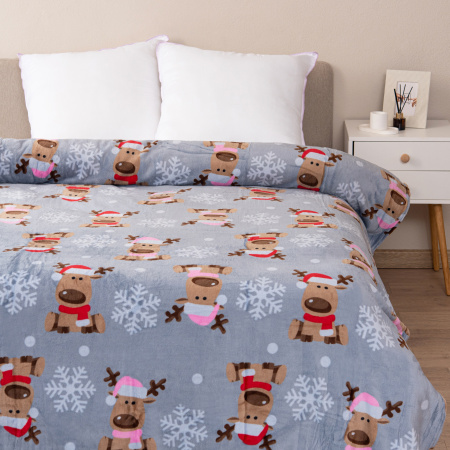 Веселые олени Плед велсофт