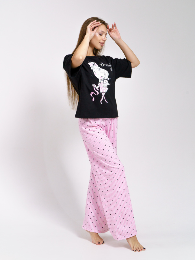 Принцесса(розовый) футболка+брюки