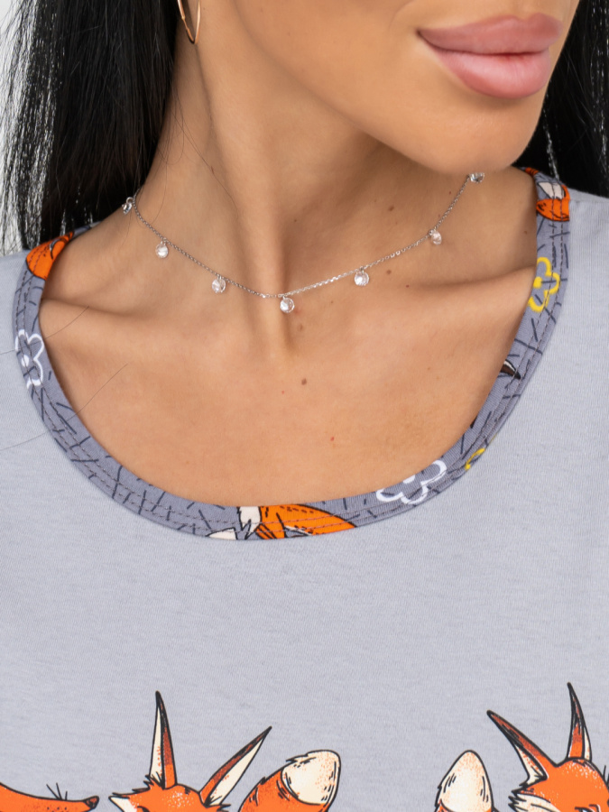 Лисички(серый) футболка+бриджи