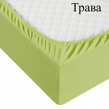 Простыня трикотажная на резинке 200*200*20(трава)